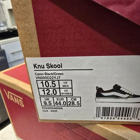 Vans Knu Skool Mens Casual Shoes Camo Green Black VN000D22YJ7 Size 10.5 NEW - Picture 10 of 10